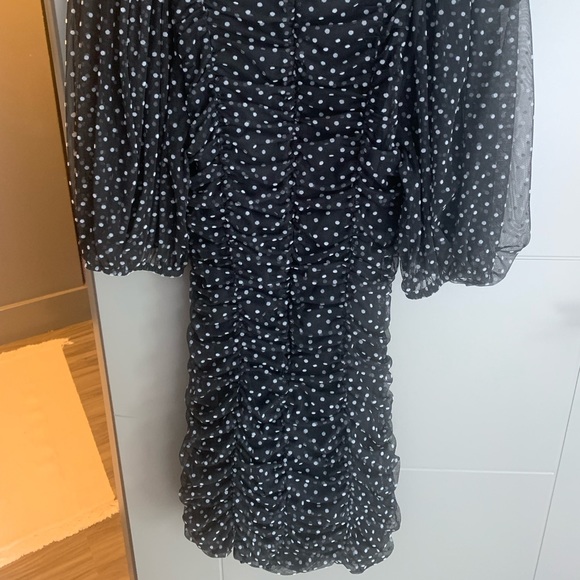 Fitted polka dot Zara dress with ruffle - Picture 2 of 4